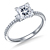 Petite Trio Diamond Engagement Ring  With Prong Details In 14K White Gold view 4