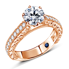 Vintage Inspired Legacy Engagement Ring With Floral Head in 14K Rose Gold