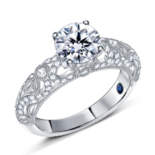 Legacy Engagement Ring With Diamond Curls in 14K White Gold