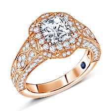 Art Deco Inspired Legacy Engagement Ring in 14K Rose Gold