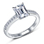 Classic Channel Set Princess Cut Diamond Engagement Ring In 14K White Gold view 2