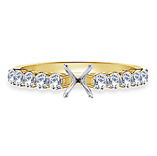 Common Prong Set Diamond Encrusted Engagement Ring in 14K Yellow Gold (1/2 cttw.)