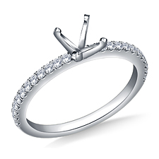 Classic Split Prong Set Round Diamond Ring in 14K White Gold (1/4 cttw.)