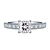 Milgrain Edged Diamond Engagement Ring In 14K White Gold (1/8 cttw.) view 3