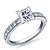 Milgrain Edged Diamond Engagement Ring In 14K White Gold (1/8 cttw.) view 4