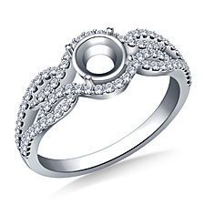 Infinity Diamond Accent Engagement Ring in 14K White Gold