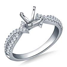 Interwined Diamond Accent Engagement Ring in 14K White Gold (1/3 cttw.)