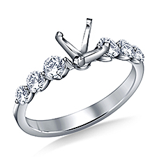 Floating Diamond Engagement Ring with Shared Prong in 14K White Gold (3/4 cttw.)