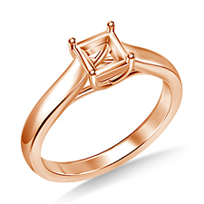 Trellis Princess Cut Solitaire Diamond Engagement Ring in 14K Rose Gold