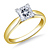 Solitaire Four Prong Tapered Cathedral Engagement Ring Mounting In 14K Yellow Gold(2.4 mm) view 4