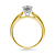Solitaire Four Prong Tapered Cathedral Engagement Ring Mounting In 14K Yellow Gold(2.4 mm) view 5
