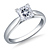 Solitaire Four Prong Tapered Cathedral Engagement Ring Mounting In Platinum (2.4 mm) view 4