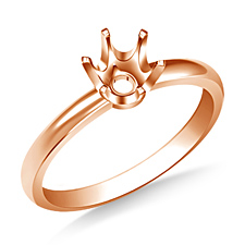 Six Prong Round Solitaire Diamond Engagement Ring in 14K Rose Gold
