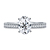 Diamond Solitaire Cathedral Engagement Ring Mounting With Engraving And Milgrain In 18K White Gold (2.0 mm) view 3
