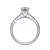 Diamond Solitaire Cathedral Engagement Ring Mounting With Engraving And Milgrain In 18K White Gold (2.0 mm) view 5
