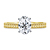 Diamond Solitaire Cathedral Engagement Ring Mounting With Engraving And Milgrain In 18K Yellow Gold (2.0 mm) view 3