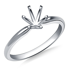 Six Prong Solitaire Diamond Engagement Ring in 14K White Gold (2.0 mm)