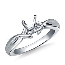 Intertwined Solitaire Diamond Engagement Ring in 14K White Gold (3.2 mm)