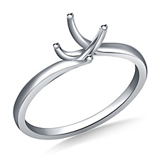 Twist Prong Set Solitaire Engagement Ring in 14K White Gold