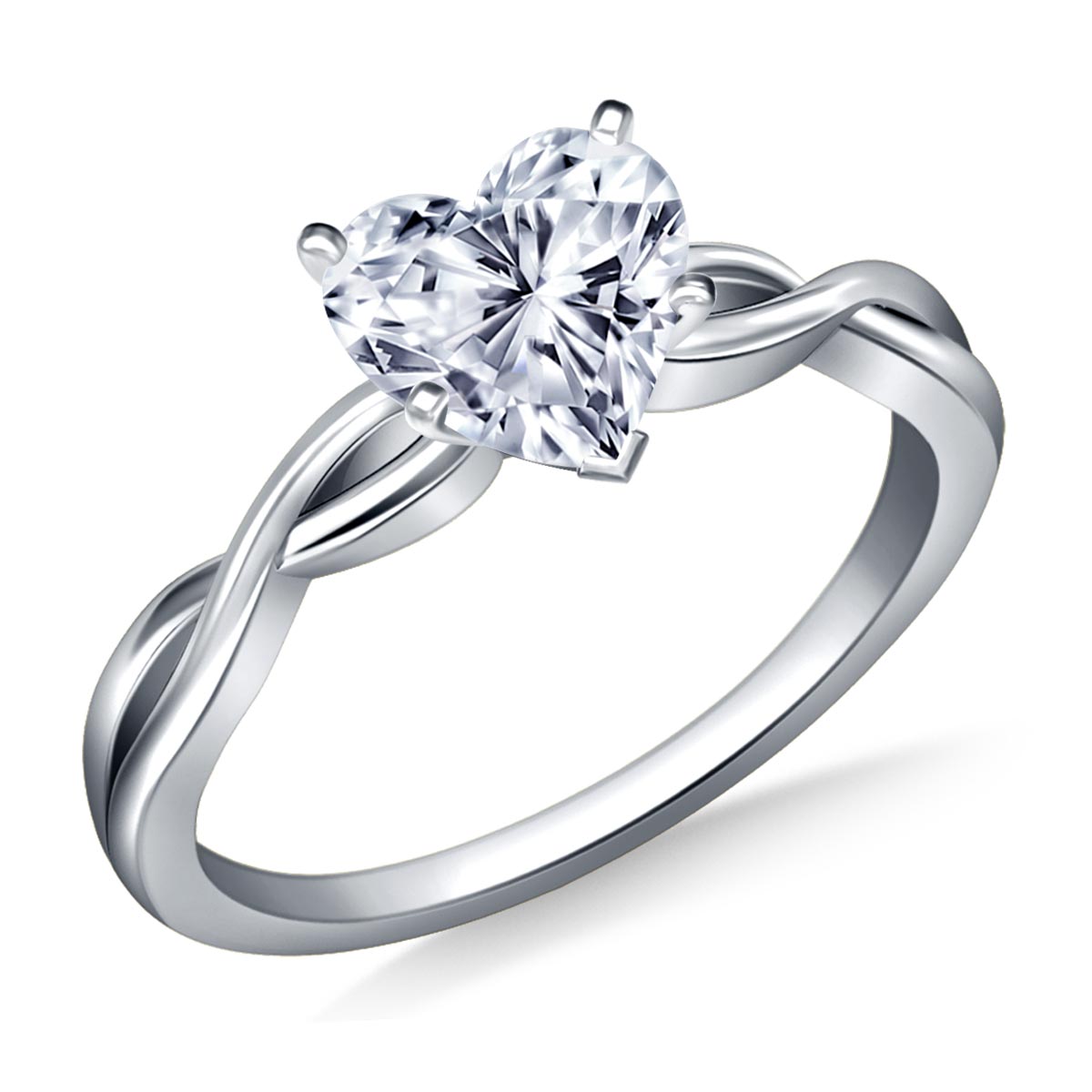 Infinity Knot Solitaire Engagement Ring in 14K White Gold (3.0 mm)
