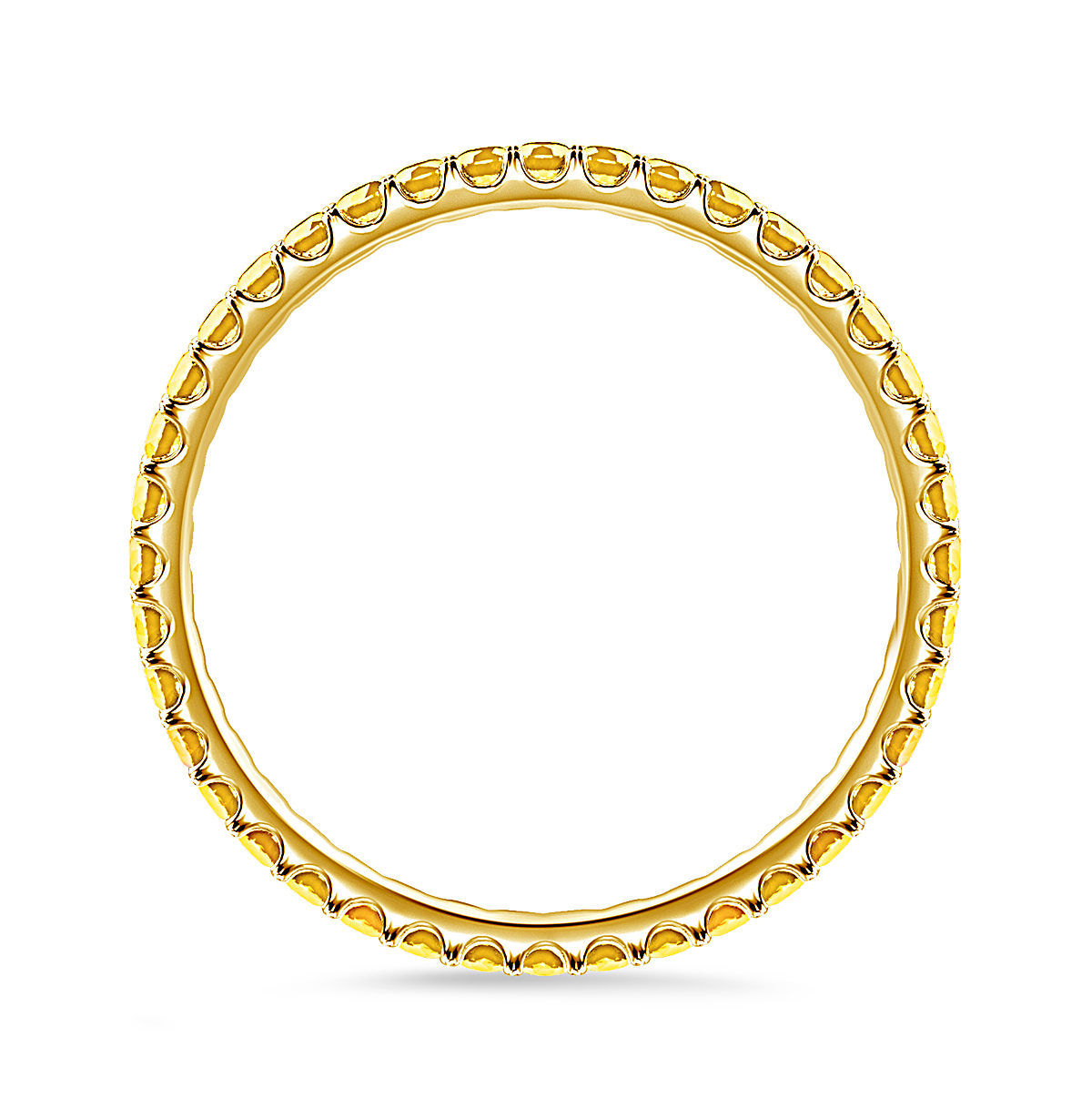 Yellow Sapphire Gemstone Comfort Fit Eternity Band in 14K Yellow Gold view 4