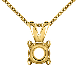Double Bail Diamond Solitaire Pendant in 18K Yellow Gold