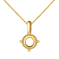 Slim Bail Diamond Solitaire Pendant in 18K Yellow Gold