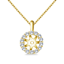 Halo Round Diamond Pendant in 14K White Gold