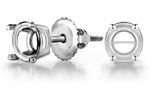 Four Prong Diamond Stud Earrings in 14K White Gold