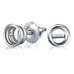 Bezel Set Diamond Stud Earrings in 14K White Gold