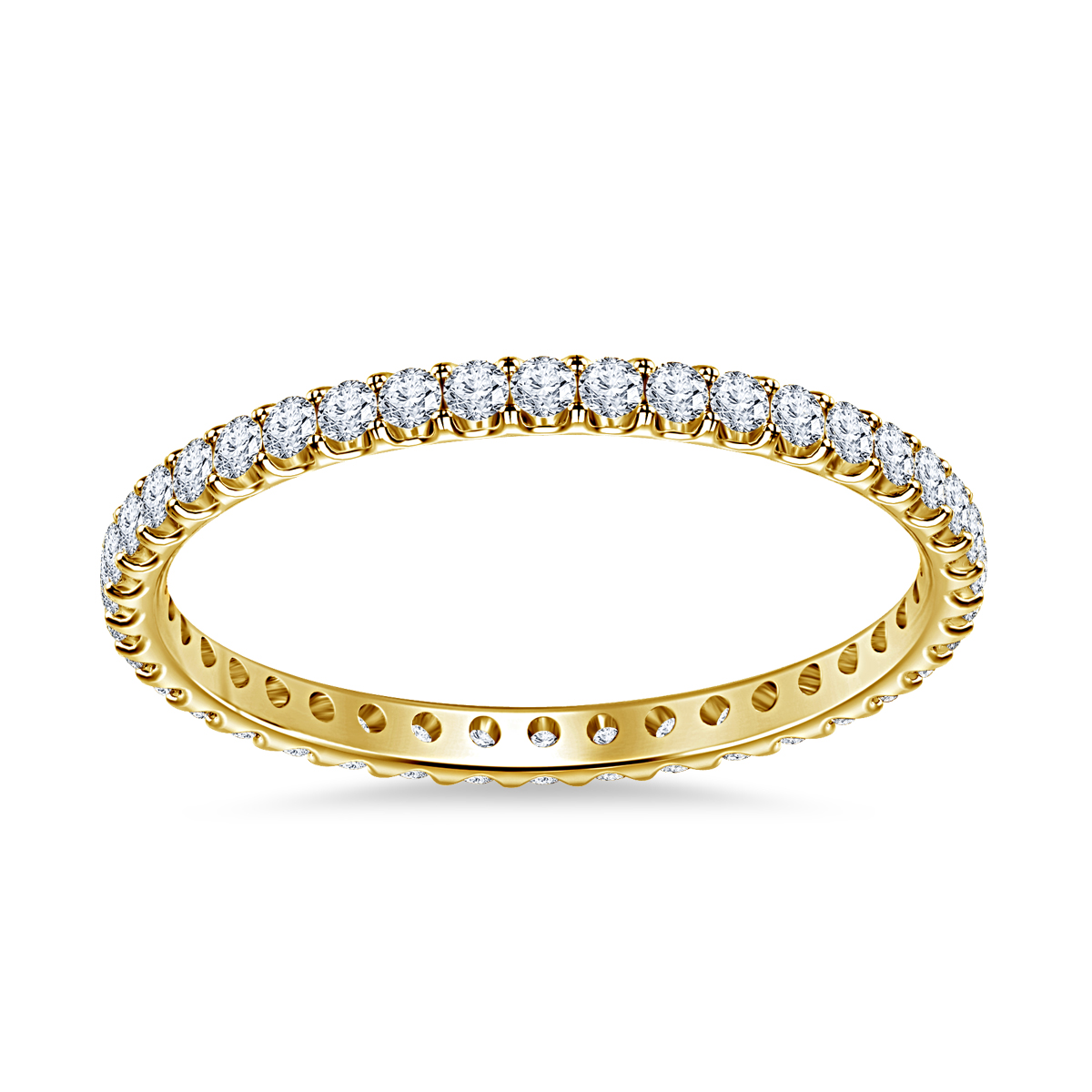 Eternity Diamond Comfort Fit Band in 14K Yellow Gold view 3