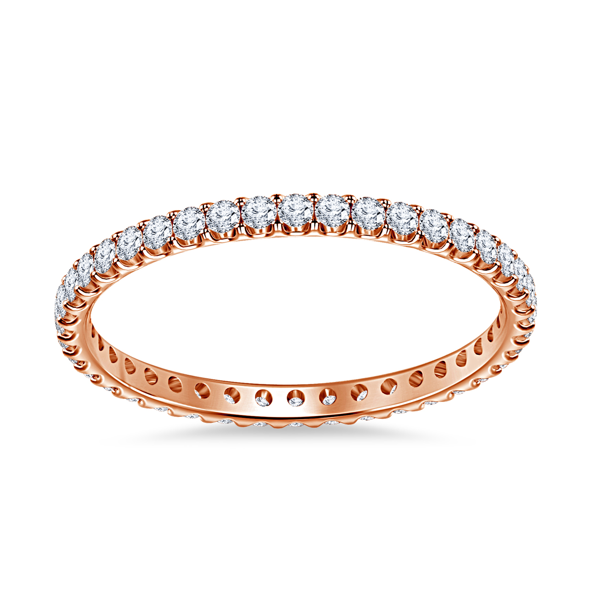 Eternity Diamond Comfort Fit Band in 14K Rose Gold view 3
