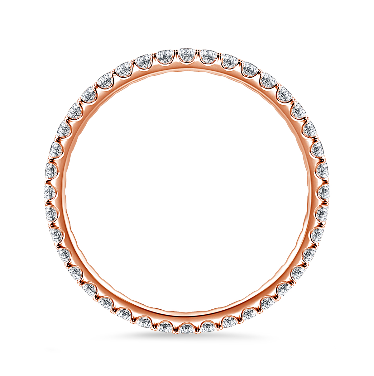 Eternity Diamond Comfort Fit Band in 14K Rose Gold view 4