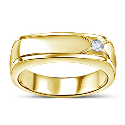 14K Yellow Gold Men's Diamond Ring (1/10 cttw.)