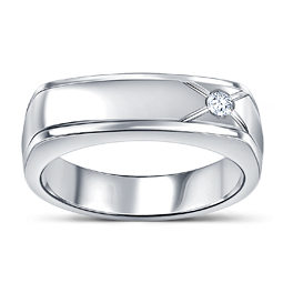 18K White Gold Men's Diamond Ring (1/10 cttw.)