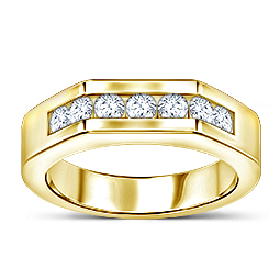 14K Yellow Gold Men's Diamond Ring (1.00 cttw.)