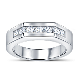 18K White Gold Men's Diamond Ring (1.00 cttw.)