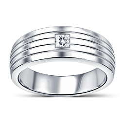14K White Gold Princess Cut Men's Diamond Ring (1/4 cttw.)