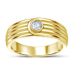 14K Yellow Gold Men's Diamond Ring (1/4 cttw.)