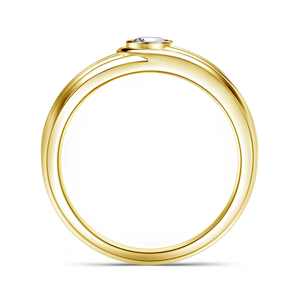 18K Yellow Gold Men's Diamond Ring (1/4 cttw.) view 2