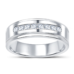Channel Set Platinum Men's Diamond Ring (1/2 cttw.)