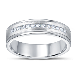 Round Diamond Channel-Set Wedding Ring in 14K White Gold (1/3 cttw.)