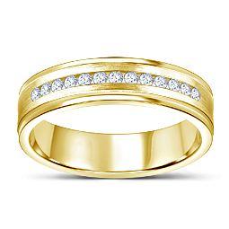 Round Diamond Channel-Set Wedding Ring in 14K Yellow Gold (1/3 cttw.)