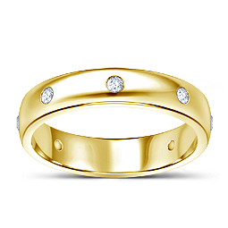 14K Yellow Gold Contemporary Men's Band Ring (1/3 cttw.)