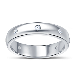18K White Gold Contemporary Men's Band Ring (1/3 cttw.)