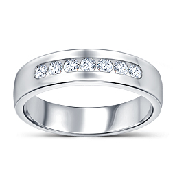 Platinum 7 Stone Men's Diamond Ring (1/2 cttw.)