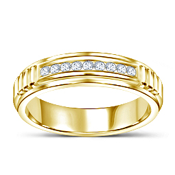 Channel Set Men's Diamond Ring in 14K Yellow Gold (1/4 cttw.)
