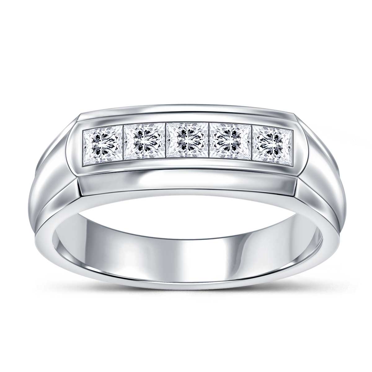 Men's princess cut diamond sale ring
