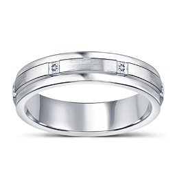 Princess Channel Set Men's Diamond Wedding Band in Platinum (1/5 cttw.)