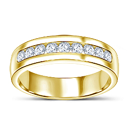 Classic Channel Set Men's Diamond Ring in 18K Yellow Gold (3/4 cttw.)